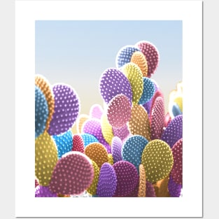 Pastel Cactus: Surreal photo in bright confetti colors Posters and Art